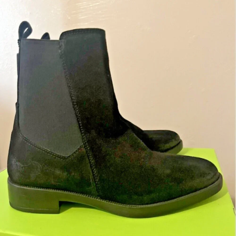 Emanuele Crasto Chelsea Black Italian Leather Distressed Boots NWT